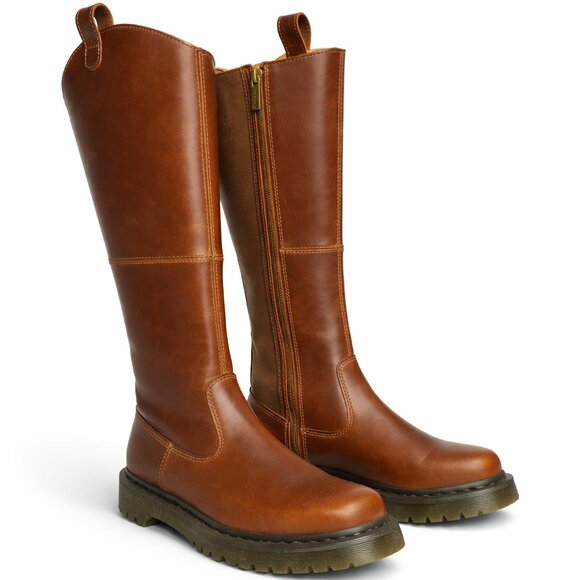 Dr. Martens Amaayah Hi Tall Boots Brown Leather Side Zip Women’s US 8 EU 39 NWOB - Picture 2 of 7